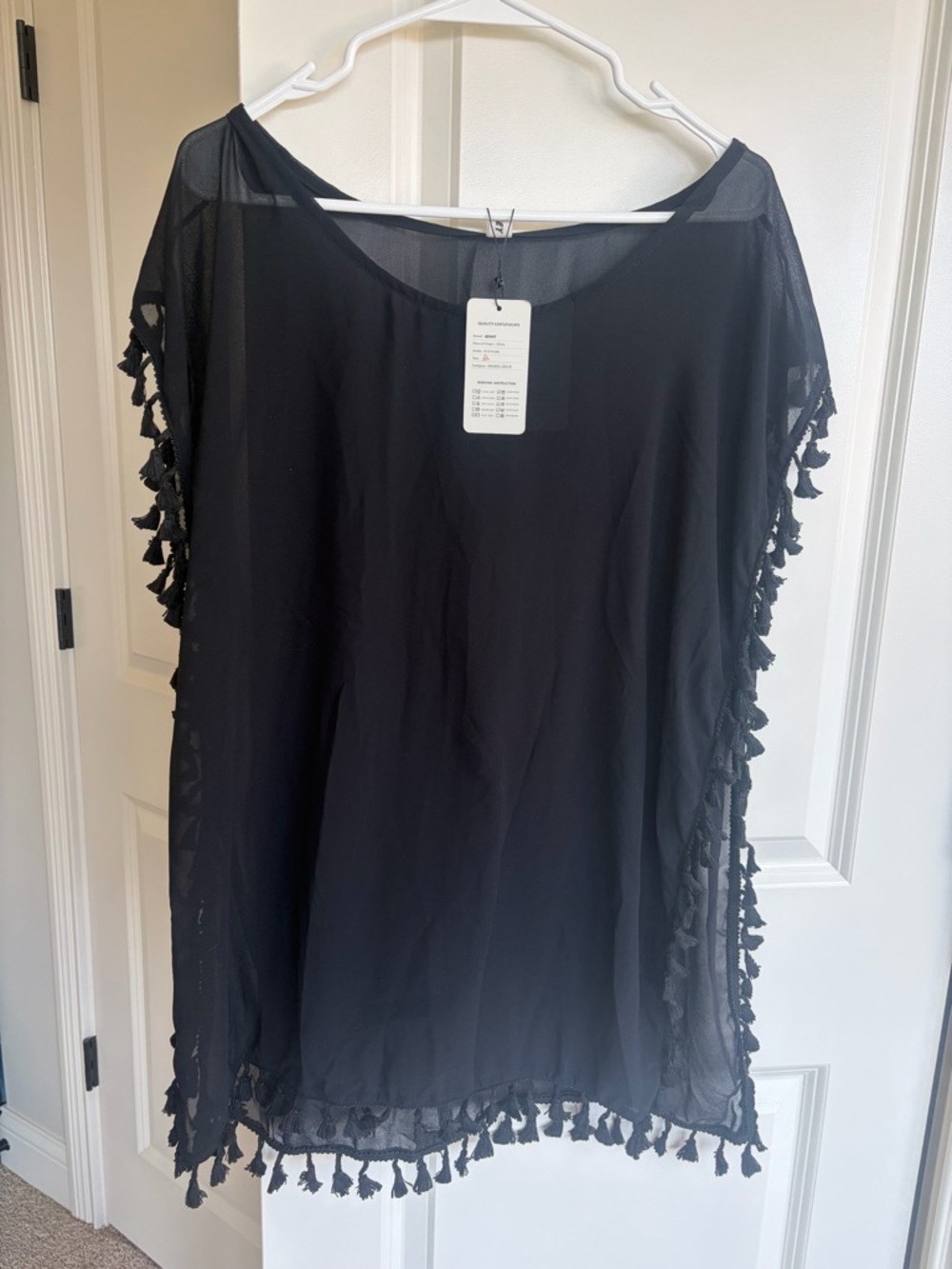 GDKEY Black Sheer Swimsuit Coverup Size S-M